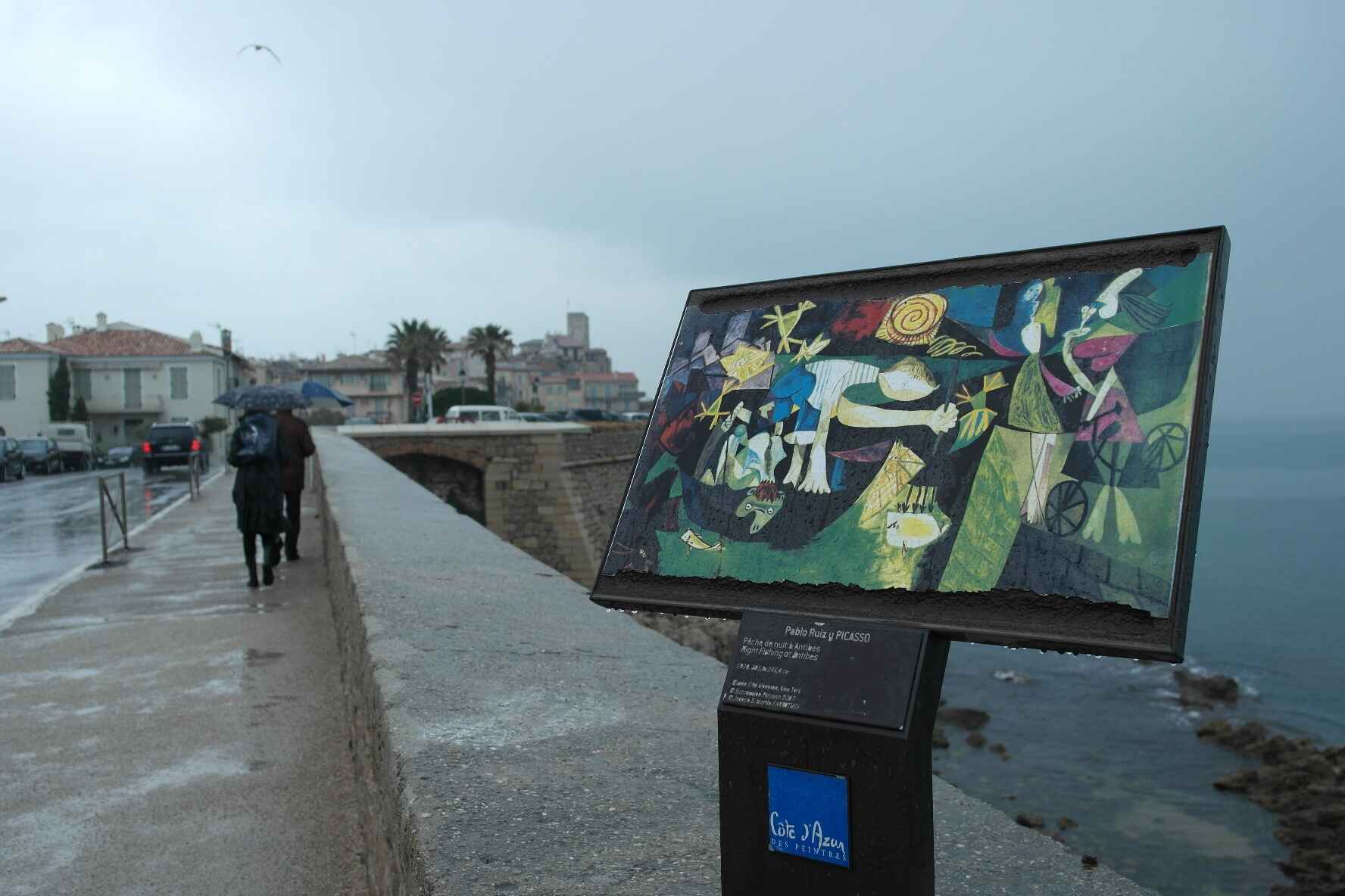 Fæstningsmur, Picassorepro, Antibes, marts 2014