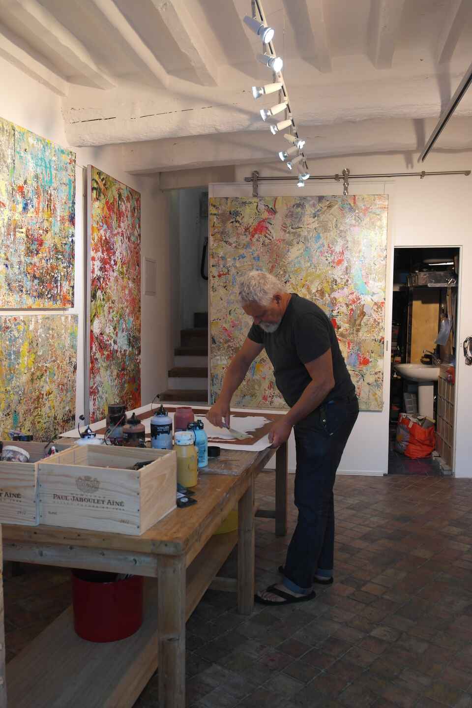 Gui Lessin, Kunstner, Saint Paul de Vence, august 2014