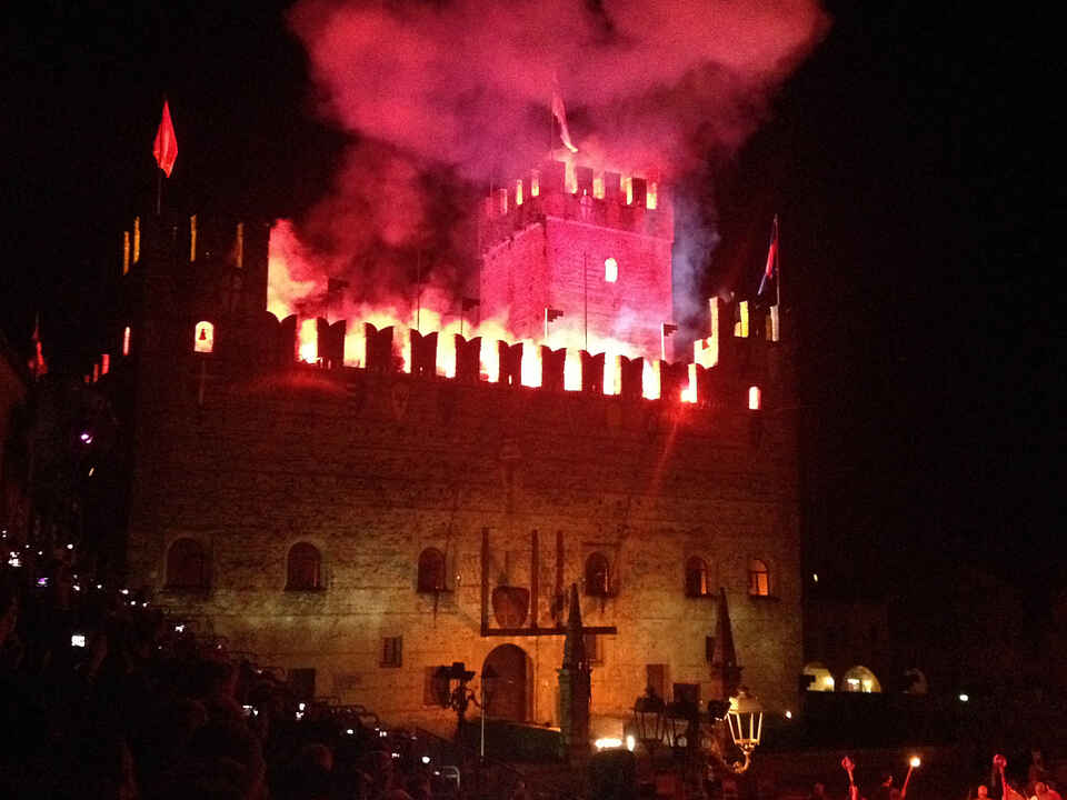 castello with fireworks