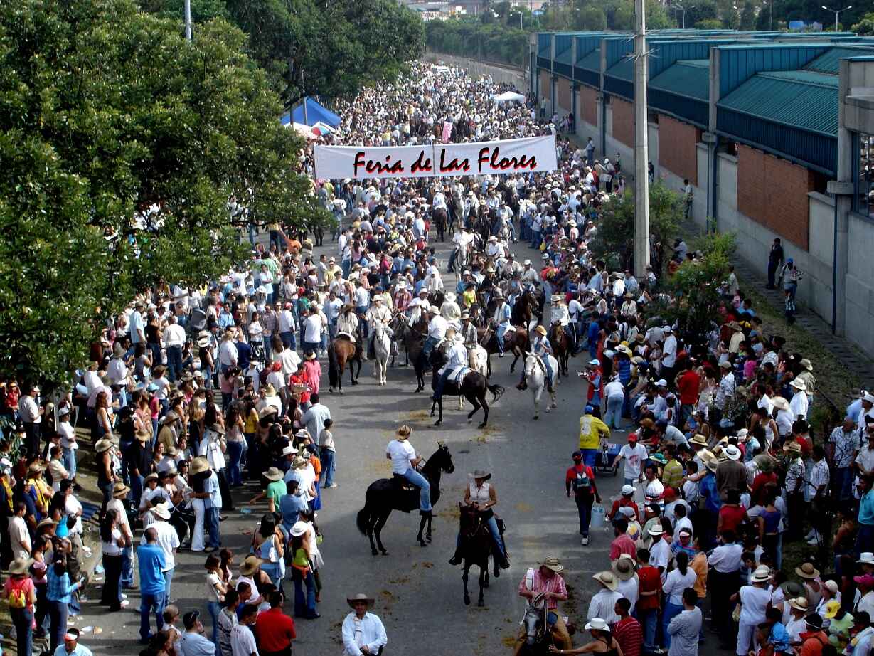 Andalusian horses in Fiestas in Spain