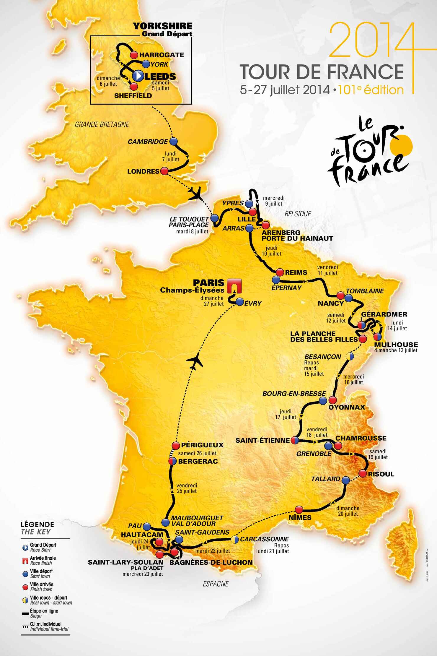 Map tour de france