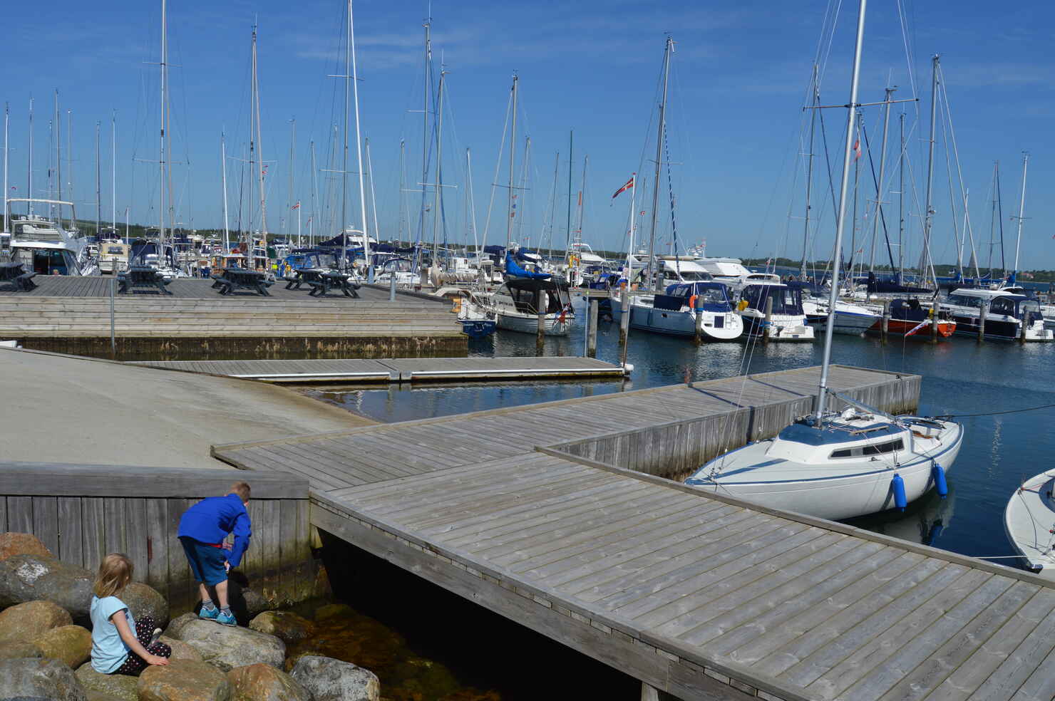 Børn der fiske ri havnen